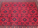 Full room size wool handmade vintage Afghan Kunduz rug 287x210cm