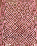 Full room size wool hand woven vintage Afghan Meymaneh kilim rug 283x226cm
