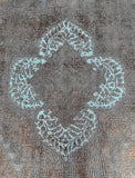 Pure wool over dyed handmade vintage Persian Tabriz rug 2.1x1.5m