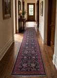 Extra long wool handmade Persian Sarough Hall runner rug 475x82cm