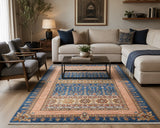 Lamb’s wool hand knotted Afghan Chobi rug 226x138cm