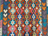 Full Room Size Hand Woven Boho Design Afghan Kyber Kilim Rug 283x187cm Shoparug