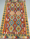 Decorative Wool Hand Woven Afghan Aryana Kilim Rug 212x127cm Perth