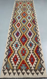 3m Long Pure Wool Hand Woven Afghan Aryana Kilim Hall Runner Rug  Perth