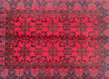 Pure Wool Genuine Handmade Tribal Afghan Kunduz Rug 149x99cm