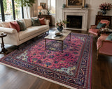 Full room size silk field handmade Persian Ardebil rug 287x172cm Australia