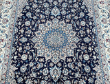 Masterpiece large room size wool & silk handmade Persian Nain rug 3.6x2.5m Shoparug