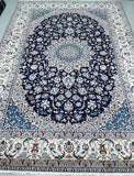 Masterpiece large room size wool & silk handmade Persian Nain rug 3.6x2.5m Perth