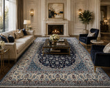 Masterpiece large room size wool & silk handmade Persian Nain rug 3.6x2.5m Australia