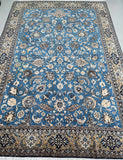 Stunning large room size wool & silk handmade antique Persian Qum rug 336x235cm Australia