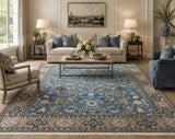 Stunning large room size wool & silk handmade antique Persian Qum rug 336x235cm Perth