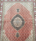 Masterpiece wool & silk fish design handmade Persian Tabriz rug 2x1.5m