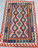 Wool Boho Hand Woven Afghan Waziri Kilim Rug 188x128cm Perth