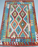 Certified Handmade Afghan Kilim Rug 200x143cm Australia