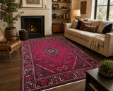 Large room size hand knotted vintage Persian Joshaghan rug 310x220cm