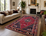 Full room size tribal hand knotted Persian Qashqai Shiraz rug 2.8x1.8m
