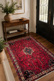 Collectible pure wool hand knotted Persian village Tuserkan rug 1.6x1m