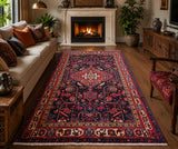 Room size tribal hand knotted Persian Tuserkan rug 310x172cm