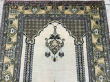 Antique Prayer Design Persian Qum Rug