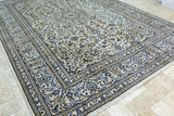 3.6x2.5m Beige Kashan Persian Rug