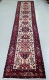 Dense quality pure wool hand knotted Persian Heriz hall runner rug 430x95cm Australia
