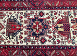 Dense quality pure wool hand knotted Persian Heriz hall runner rug 430x95cm