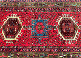 4.3m long pure wool hand knotted Persian Heriz hall runner rug