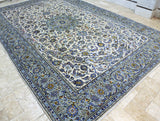 3.8x2.5m Beige Kashan Persian Rug