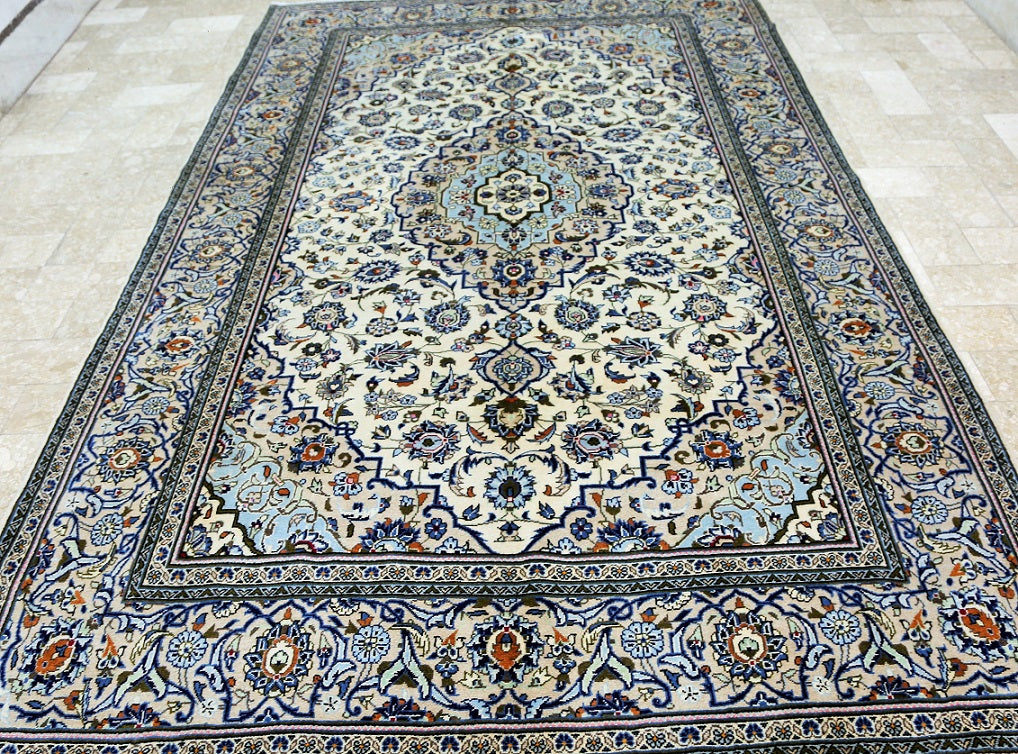 3x2m Beige Persian Kashan Rug
