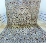 3.5x2.5m Beige Persian Kashan Rug