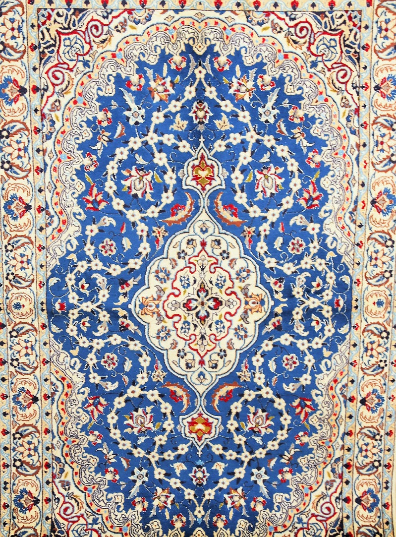 Arabesque Persian Nain Rug 2x1.3m