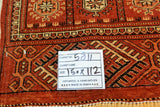 1.5x1.1m Bokhara Turkoman Persian Rug