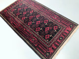 2x1.1m Vintage Balouchi Persian Rug