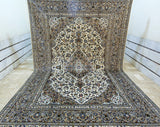 3.6x2.5m Beige Persian Kashan Rug - shoparug