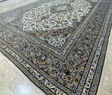 3.6x2.5m Beige Persian Kashan Rug