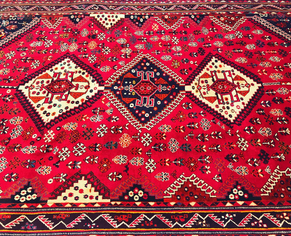 Vintage Persian Qashghai Shiraz Rug 2.6x1.7m