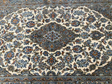 2.1x1.4m Beige Persian Kashan Rug