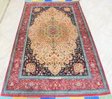 Masterpiece Pure Silk Persian Rajabian Qom Rug