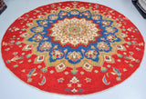 2.5x2.5m Afghan Circular Kazak Rug