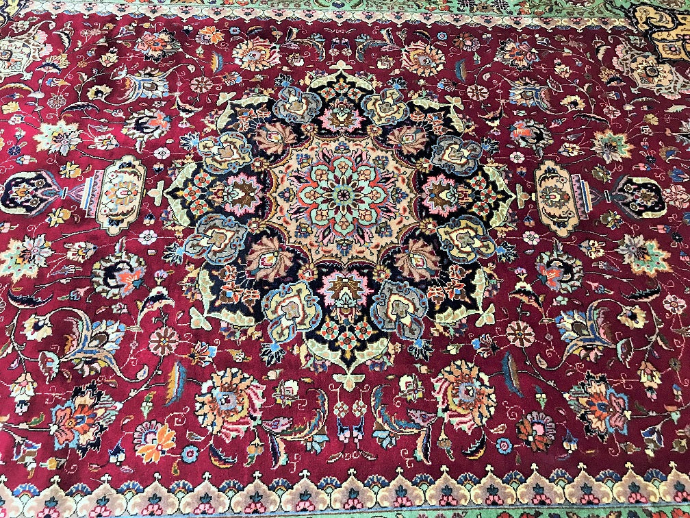 3.5x2.5m Persian Tabriz Rug Signed