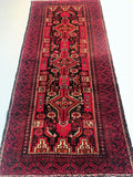 2.2x1m Vintage Persian Balouchi Rug