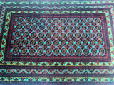 1.5x1m Turquoise Roshnai Afghan Rug