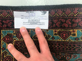 1.5x1m Turquoise Roshnai Afghan Rug