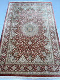 2x1.3m Pure Silk Persian Qum Rug