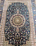 1.5x1m Pure Silk Persian Qum Rug