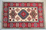 1.25x0.8m Tribal Afghan Kazak Rug