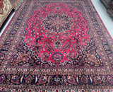 3.9x2.9m Traditional Persian Mashad Rug