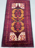 1.7x0.9m Vintage Pictorial Balouchi Rug