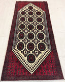 2.6x1.2m Tribal Persian Balouchi Rug