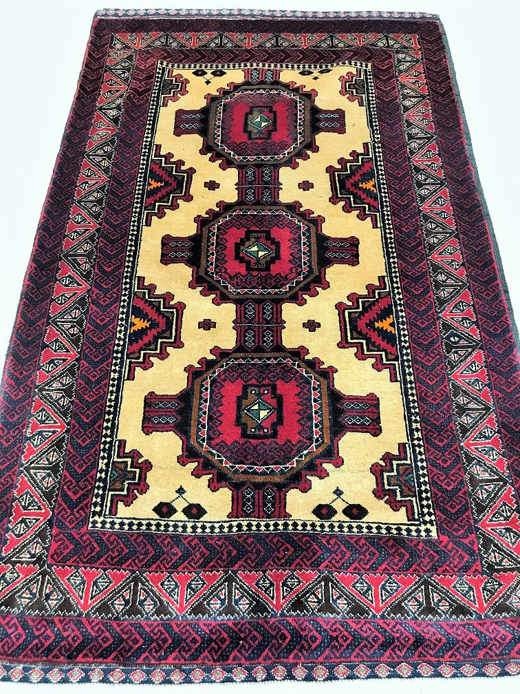1.8x1.1m Tribal Balouchi Persian Rug
